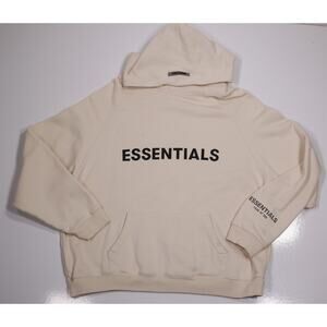 Essentials Fear of God Tan Beige Heavy Cotton Oversized Hoodie Small